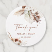 Boho Pampas Terracotta Wedding Label (Voorkant)