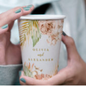 Boho Pampas Tropical Dried Flowers Wedding Papieren Bekers