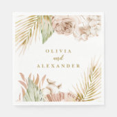 Boho Pampas Tropical Dried Flowers Wedding Servet (Voorkant)