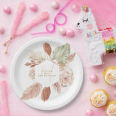 Boho Pampas Tropical Driving Flowers Papieren Bordje (Feest)