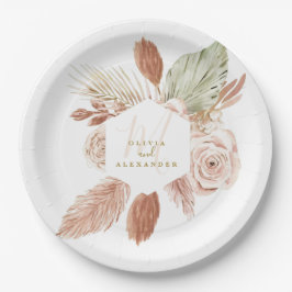 Boho Pampas Tropische Gedroogde Bloemen Bruiloft P Papieren Bordje