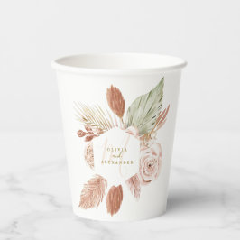 Boho Pampas Tropische Gedroogde Bloemen Bruiloft Papieren Bekers