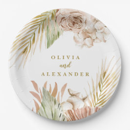 Boho Pampas Tropische Gedroogde Bloemen Bruiloft Papieren Bordje