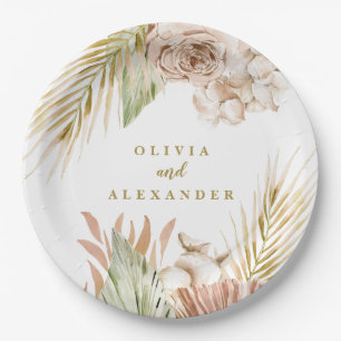 Boho Pampas Tropische Gedroogde Bloemen Bruiloft Papieren Bordje