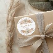 Boho Pampas Tuin Bruiloft Dank u Sticker