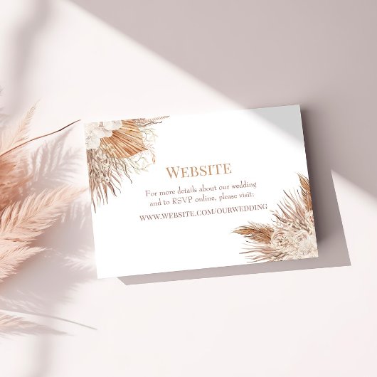 Boho Pampas Tuin Bruiloft Website Omsluiting Kaart