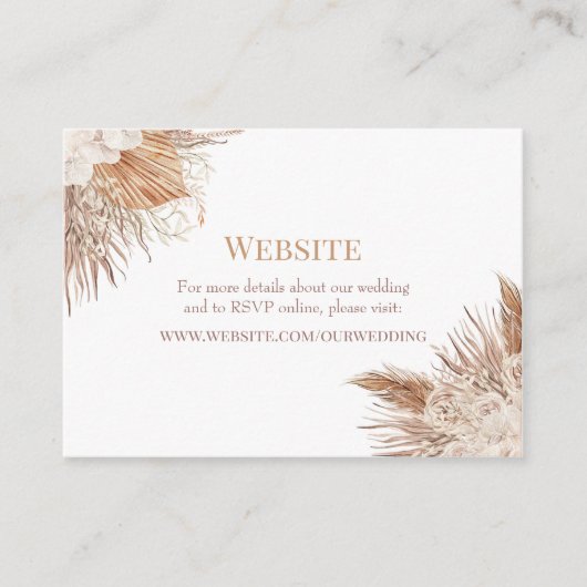 Boho Pampas Tuin Bruiloft Website Omsluiting Kaart (Voorkant)