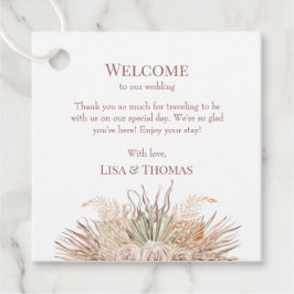 Boho Pampas Tuin Bruiloft Welkomstgeschenk Label