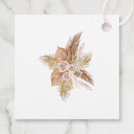 Boho Pampas Tuin Bruiloft Welkomstgeschenk Label (Achterkant)