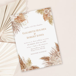 Boho Pampas Tuin Trouw Uitnodiging