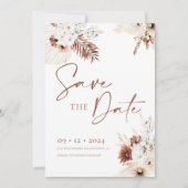 Boho Pampas Uitnodiging om de datum te reserveren (Voorkant)