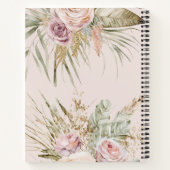 Boho Pampas Waterverf Floral gepersonaliseerd Notitieboek (Achterkant)