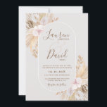 Boho Pampas Wedding Invitation Kaart<br><div class="desc">Boho Pampas Wedding-uitnodiging</div>