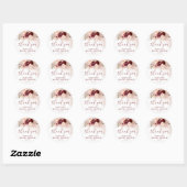Boho Pampas Wedding Vrijgezellenfeest Burgundy Roz Ronde Sticker (Vel)