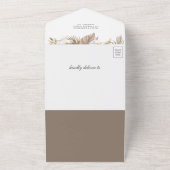 Boho Pampas White Orchid Dried Palm Baby shower All In One Uitnodiging (Buitenkant)