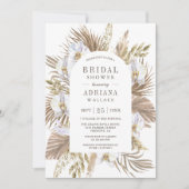 Boho Pampas White Orchid Dried Palm Vrijgezellenfe Kaart (Voorkant)