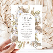 Boho Pampas White Orchid Dried Palm Vrijgezellenfe Kaart