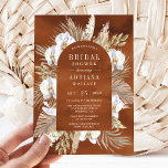 Boho Pampas White Orchid Terracotta Vrijgezellenfe Kaart<br><div class="desc">Verrijk je gasten met dit elegante vrijgezellenfeest,  met mooie pampasgras en witte bloemen met moderne typografie. Voeg eenvoudig uw gebeurtenisdetails op deze makkelijk te gebruiken sjabloon toe om het één-van-een-soort uitnodiging te maken.</div>
