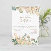 Boho Pampas White Vrijgezellenfeest Kaart (Staand voorkant)