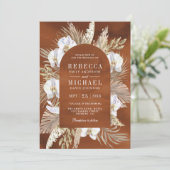 Boho Pampas Witte Orchidee Gedroogde Palm Aardse B Kaart (Staand voorkant)