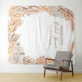 Boho Pampas witte Pompoen Bruiloftsborrel banner Wandkleed (In Situ (horizontaal))