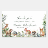 Boho Pampas Woodland Baby shower Bedankt Rechthoekige Sticker (Voorkant)