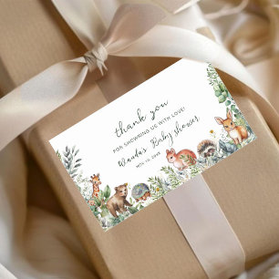 Boho Pampas Woodland Baby shower Bedankt Rechthoekige Sticker