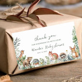 Boho Pampas Woodland Baby shower Bedankt Rechthoekige Sticker