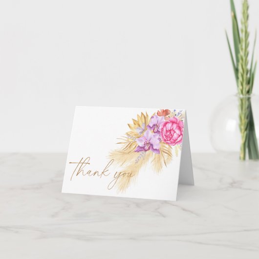 Boho pampasgras - Baby shower bedankt (Voorkant)