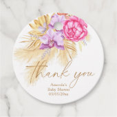 Boho pampasgras - Baby shower dank u Bedankjes Labels (Voorkant)