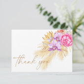 Boho pampasgras - Baby shower dank u Bedankkaart (Staand voorkant)