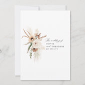 Boho Pampasgras Bloemhuwelijk Kaart (Achterkant)