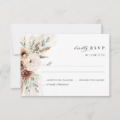 Boho Pampasgras Bloemhuwelijk RSVP Kaartje (Voorkant)