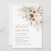 Boho Pampasgras Bloemige Bruiloftsshowers Kaart (Voorkant)