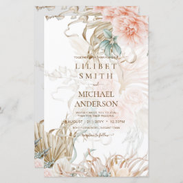 BOHO Pampasgras Bloemkroon Koraal Salie Bruiloft