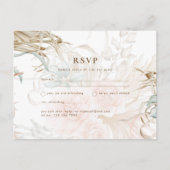 BOHO Pampasgras Bloemkroon Koraal Salie Bruiloft Briefkaart (Voorkant)