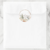 BOHO Pampasgras Bloemkroon Koraal Salie Bruiloft Ronde Sticker (Tas)