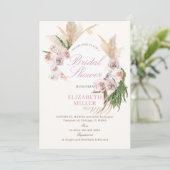 Boho Pampasgras Blozende Bloemen Kaart (Staand voorkant)