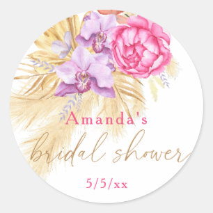 Boho pampasgras - Bruidsfeest Ronde Sticker