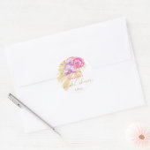 Boho pampasgras - Bruidsfeest  Ronde Sticker (Envelop)