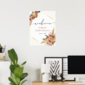 Boho Pampasgras Gedroogde Boeket Welkom  Poster (Thuiskantoor)