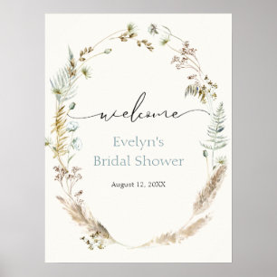 Boho Pampasgras Gedroogde Boeket Welkom Poster