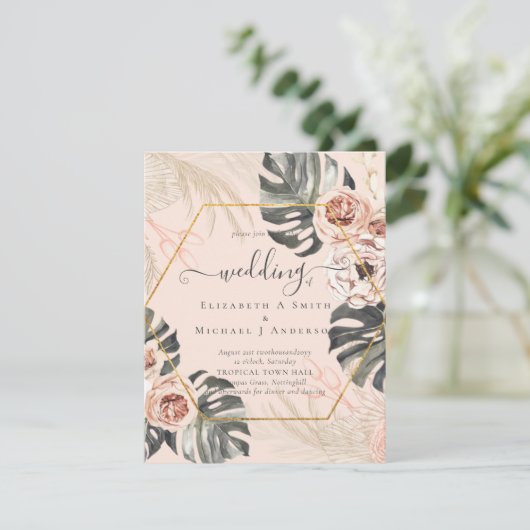 BOHO PAMPASGRAS TROPISCHE Bruiloft (Staand voorkant)