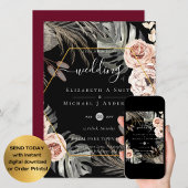 BOHO PAMPASGRAS TROPISCHE Bruiloft Kaart