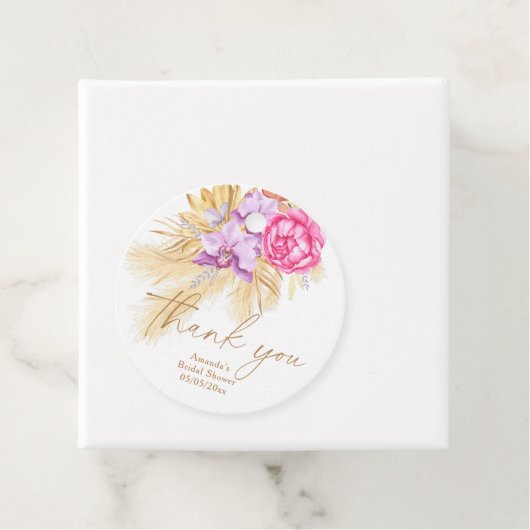 Boho pampasgras - Trouwfeest bedankje Bedankjes Labels (In situ)