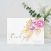 Boho pampasgras - Vrijgezellenfeest dank u Bedankkaart (Staand voorkant)