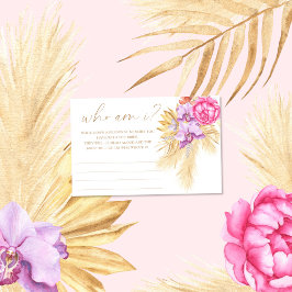 Boho pampasgras - Wie ben ik bruidsfeest spel Briefpapier