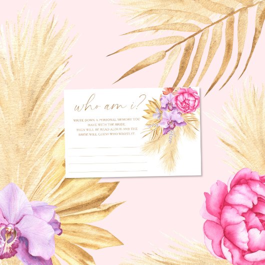 Boho pampasgras - Wie ben ik bruidsfeest spel Briefpapier