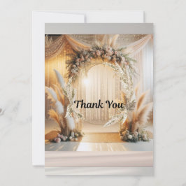 Boho Pampass Bloemen Huwelijksuitnodiging |Bewerkb Kaart