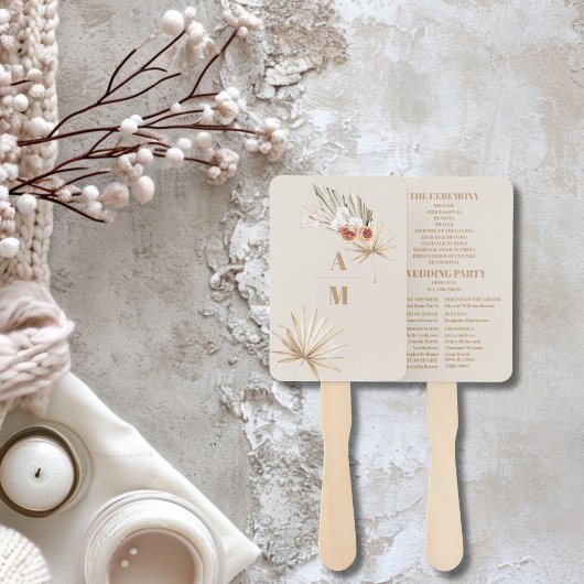 Boho Pampass gras Bloemen bruiloft Handwaaier